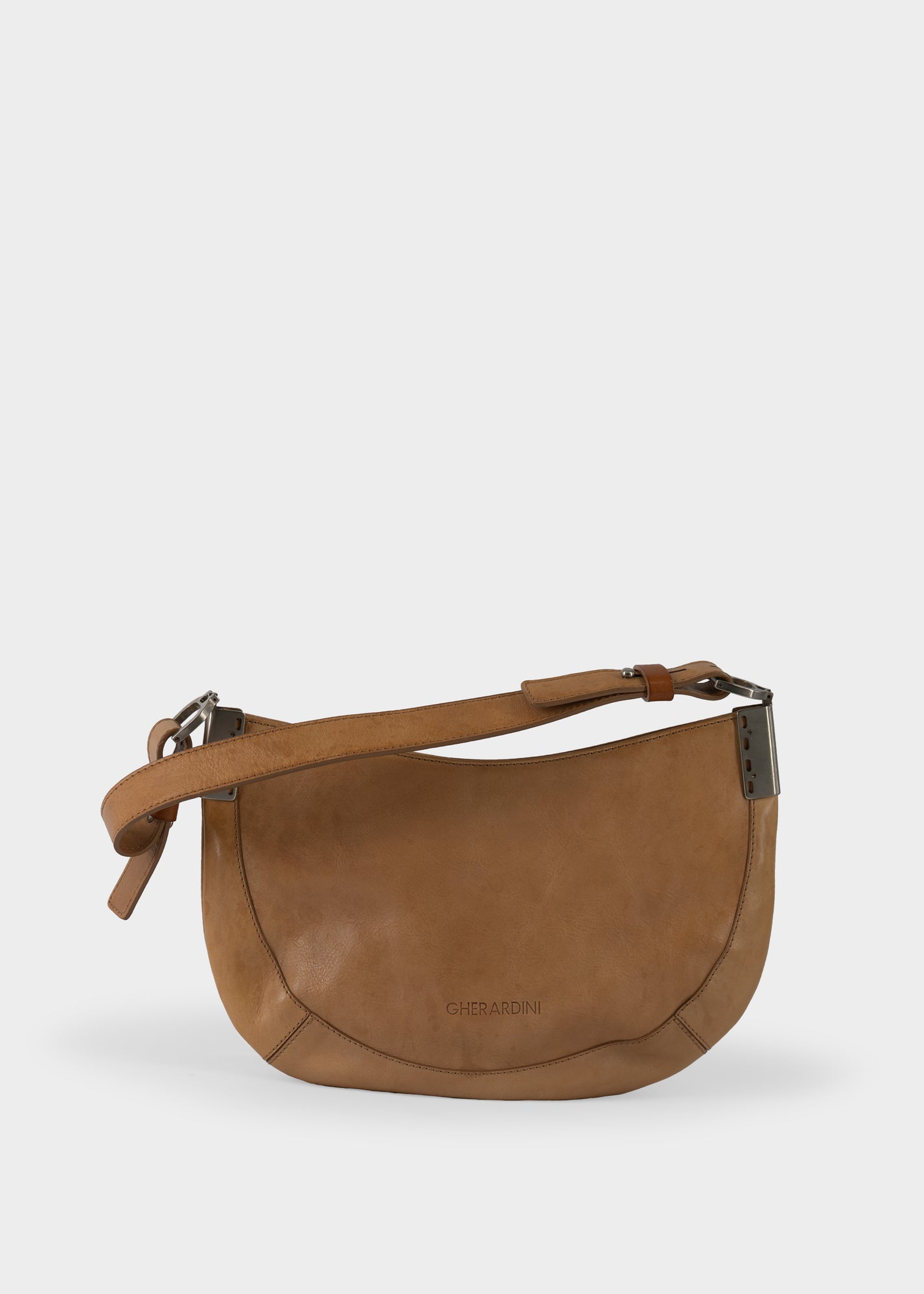 Vintage Borsa a Spalla Crescent in Light Brown