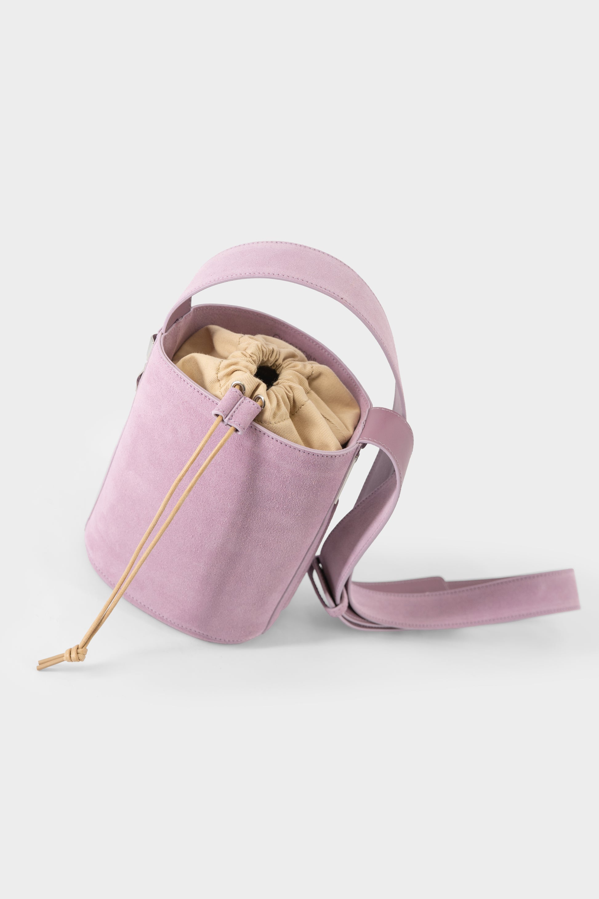 Secchiello mini in pelle scamosciata