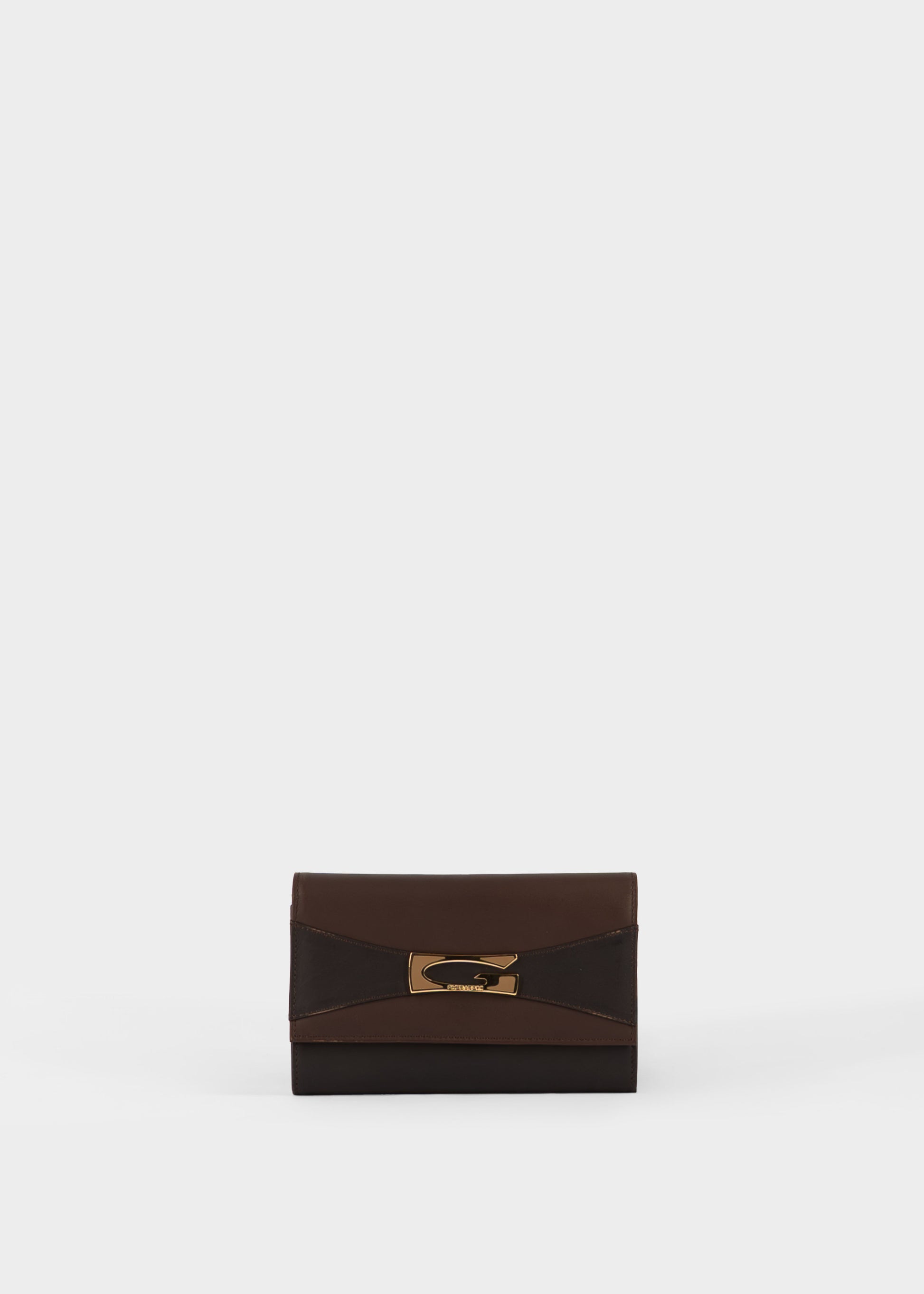Leather Wallet with &#39;G&#39; Clasp