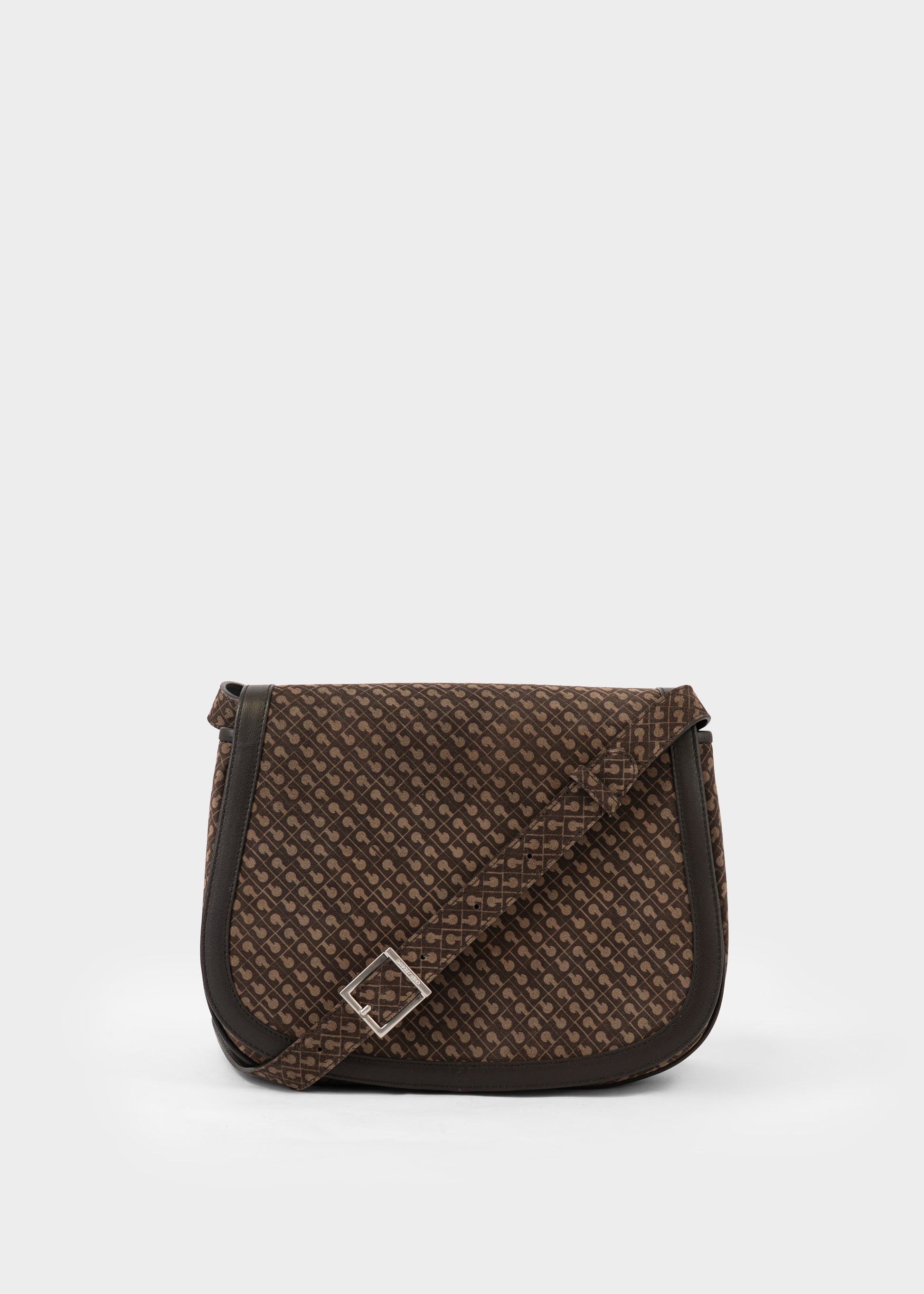 Borsa Saddle in Suede Monogrammata
