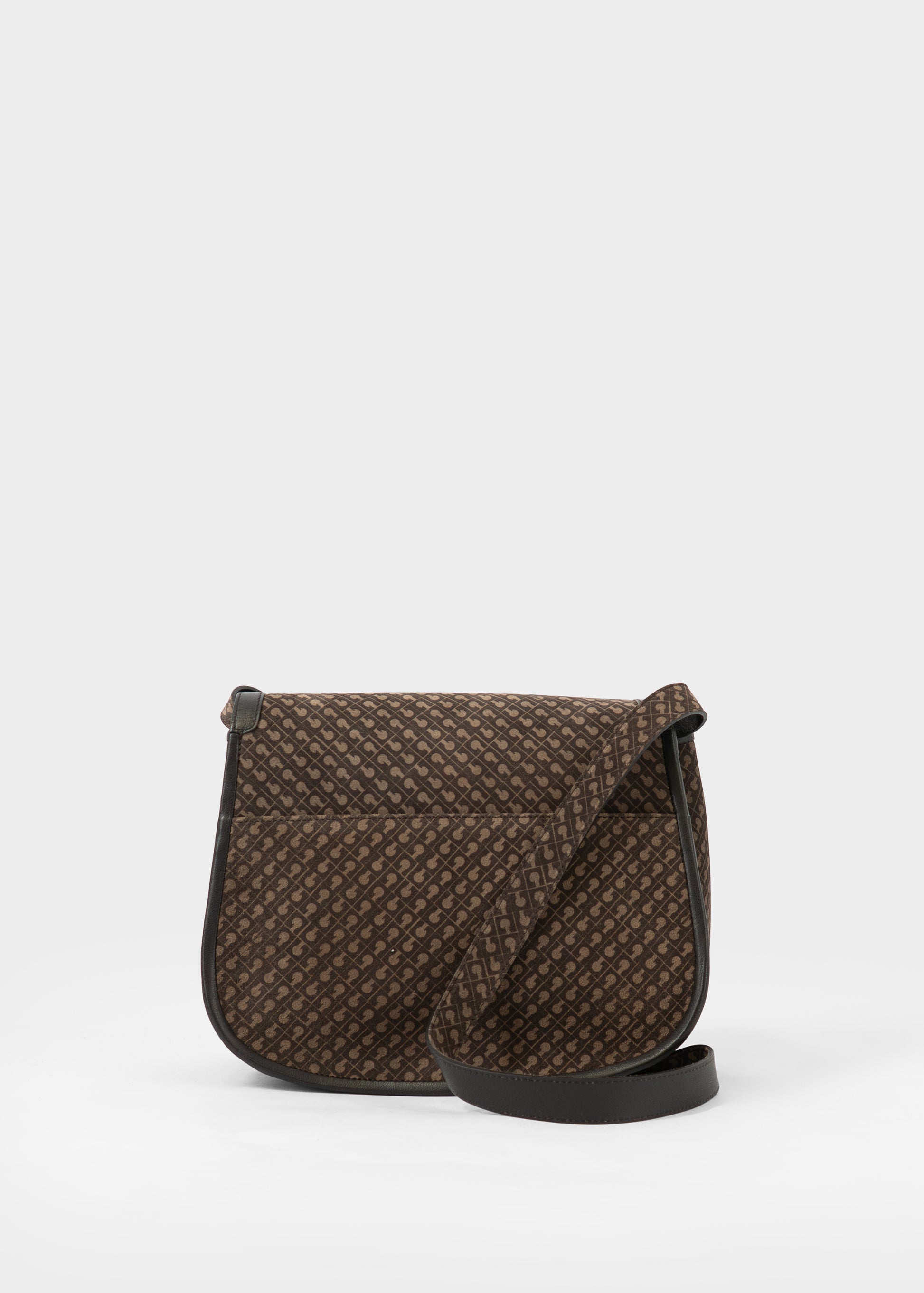 Borsa Saddle in Suede Monogrammata