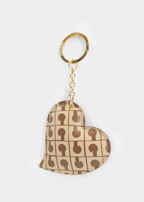 Portachiave Cuore in Tabacco Burro