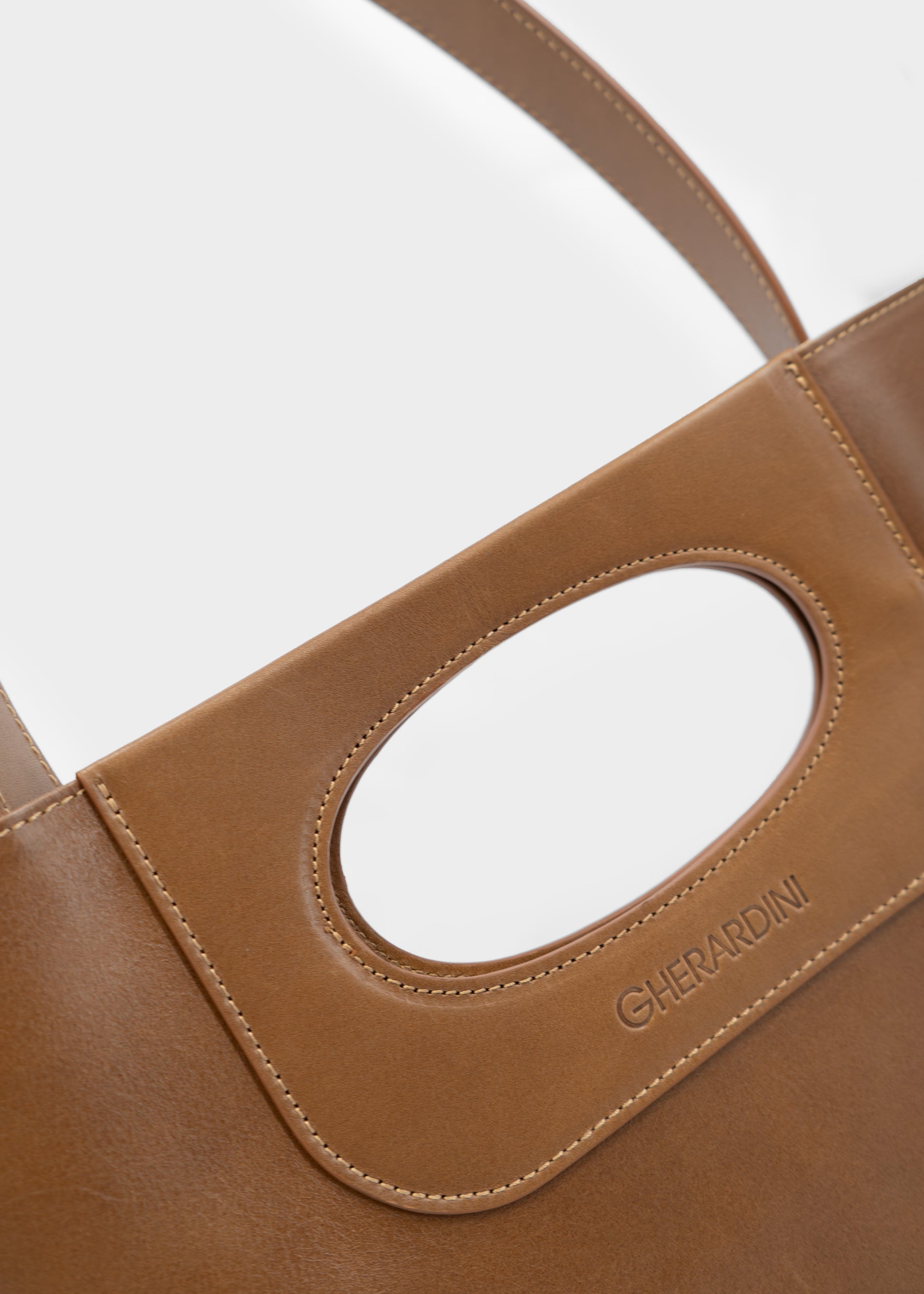 Piattina in Cognac Calfskin Leather