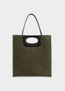 Piattina in Camoscio Monogram Green