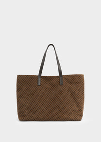 Shopper Grande in Camoscio Monogram Toffee