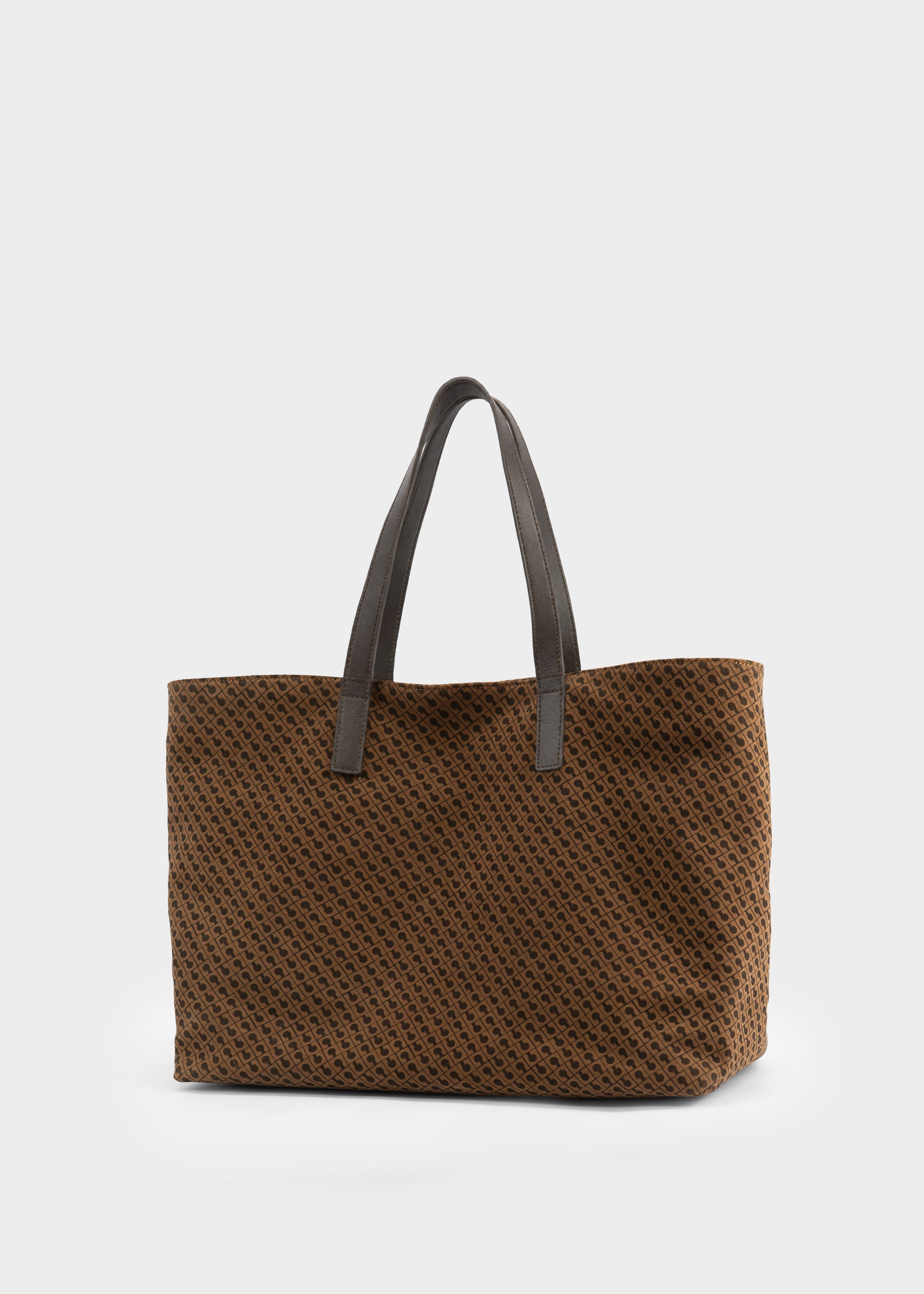 Shopper Grande in Camoscio Monogram Toffee