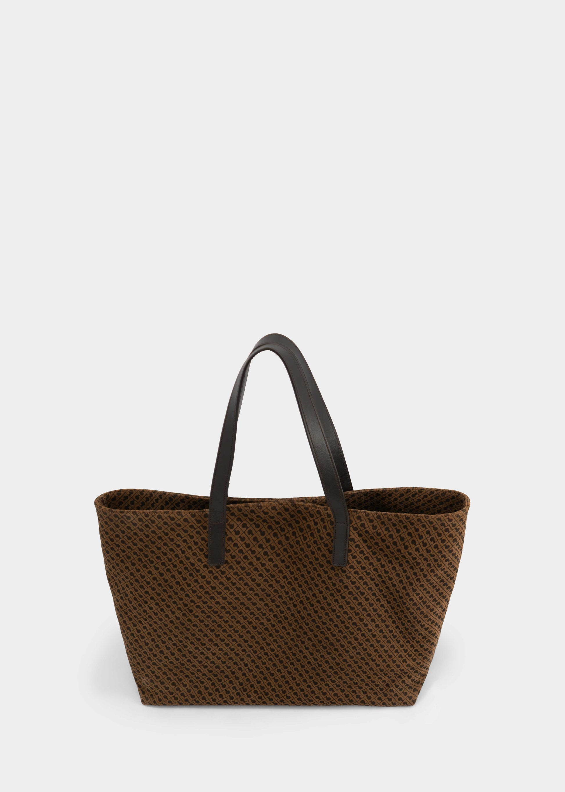 Shopper Grande in Camoscio Monogram Toffee