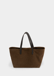 Shopper Grande in Camoscio Monogram Toffee