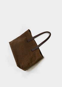 Shopper Grande in Camoscio Monogram Toffee