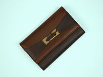Leather Wallet with &#39;G&#39; Clasp