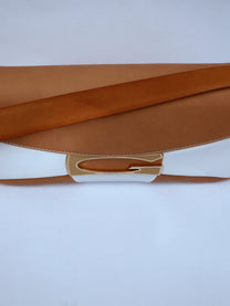 Geometric cut shoulder bag