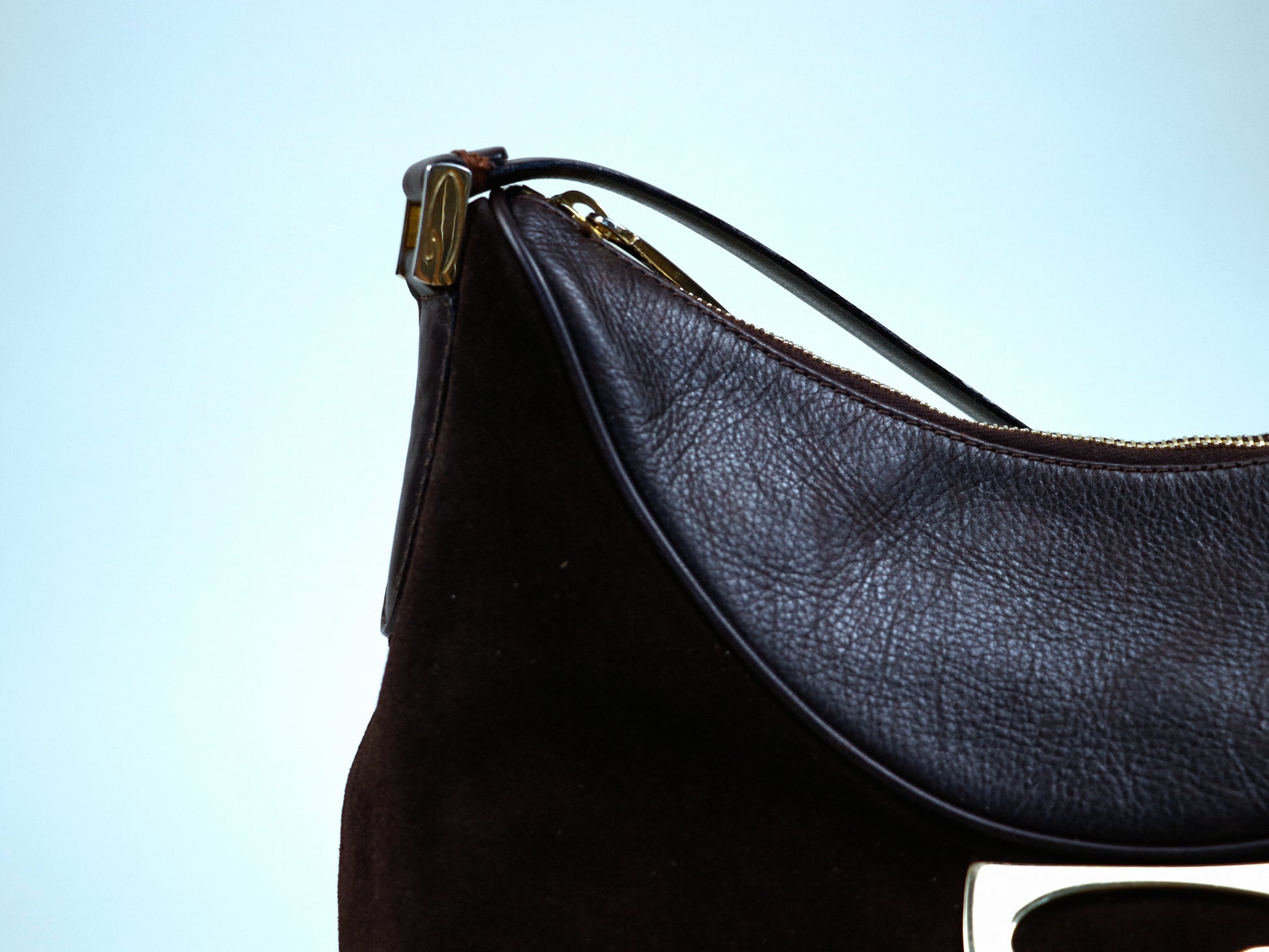 Suede and Leather Shoulder Bag
