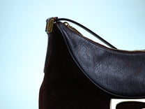Suede and Leather Shoulder Bag