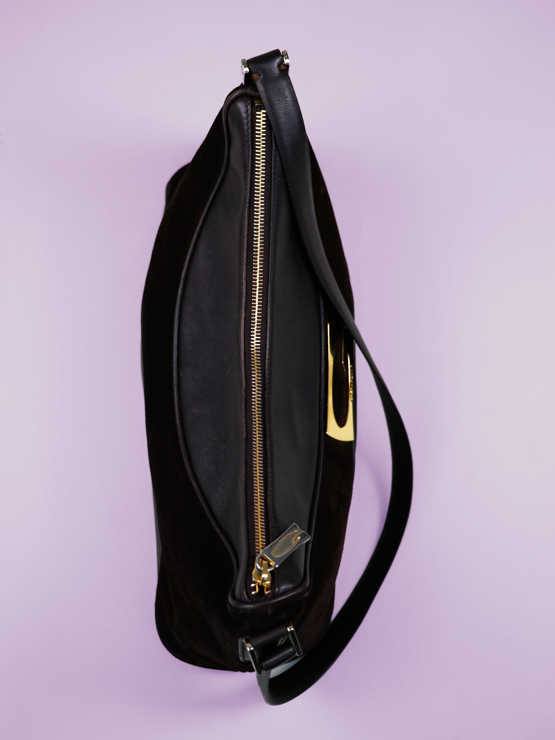 Suede and Leather Shoulder Bag