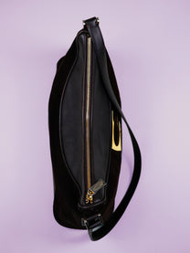 Suede and Leather Shoulder Bag